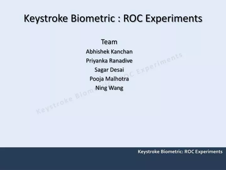 keystroke biometric roc experiments