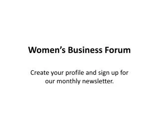Women’s Business Forum