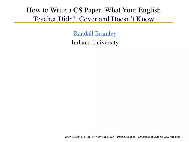 how to write a cs paper what your english teacher didn t cover and doesn t know