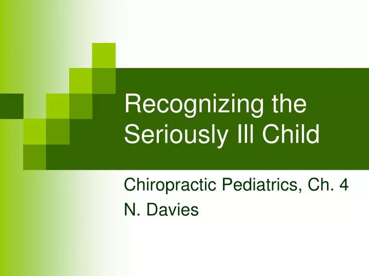 recognizing the seriously ill child