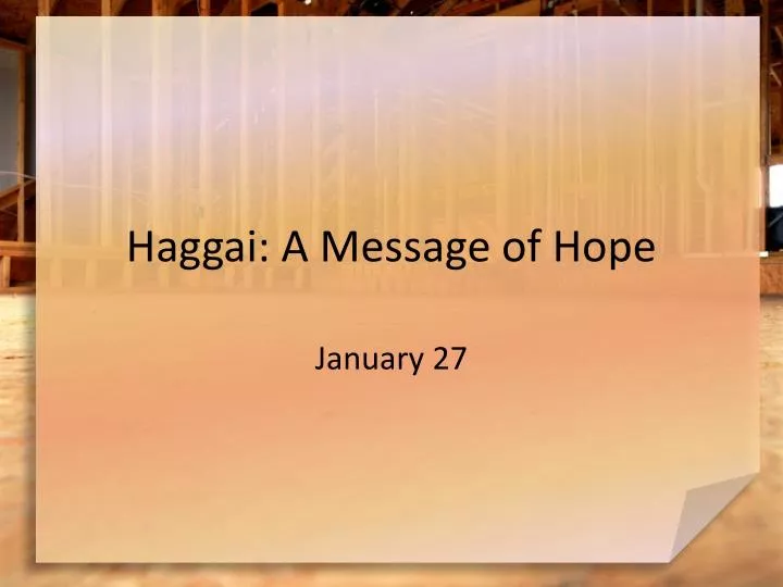haggai a message of hope