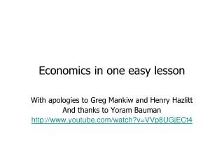 Economics in one easy lesson