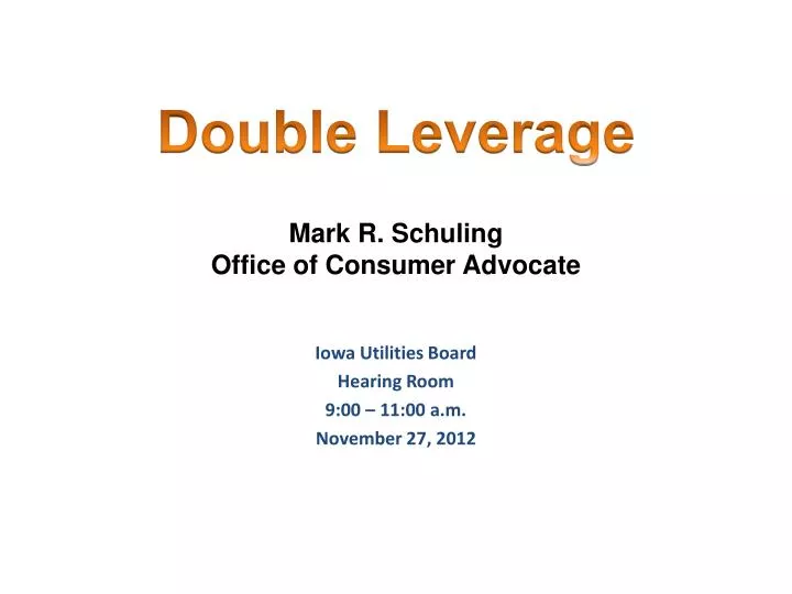 mark r schuling office of consumer advocate