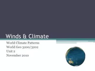 Winds &amp; Climate