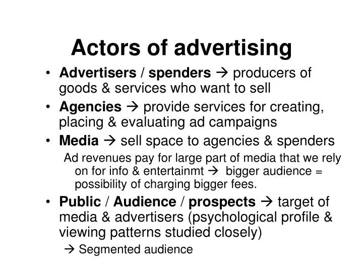 actors of advertising