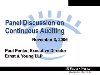 Panel Discussion on Continuous Auditing