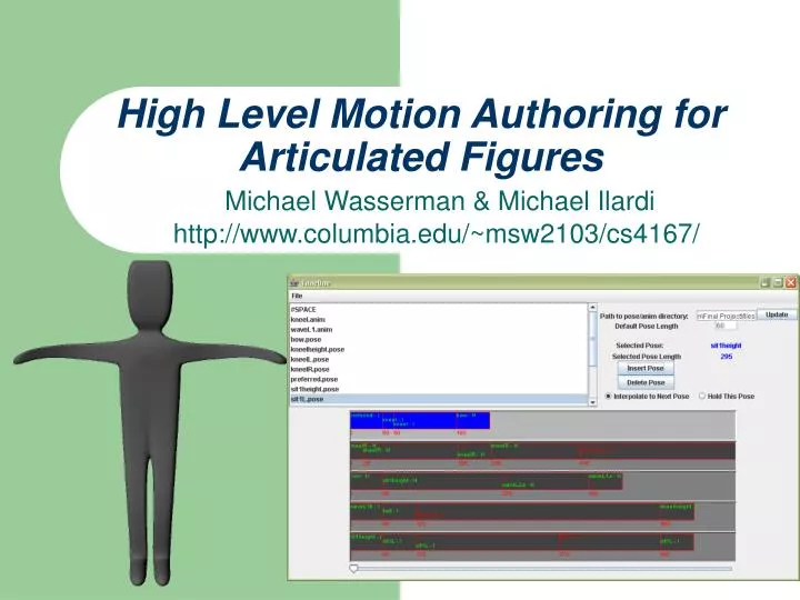 high level motion authoring for articulated figures
