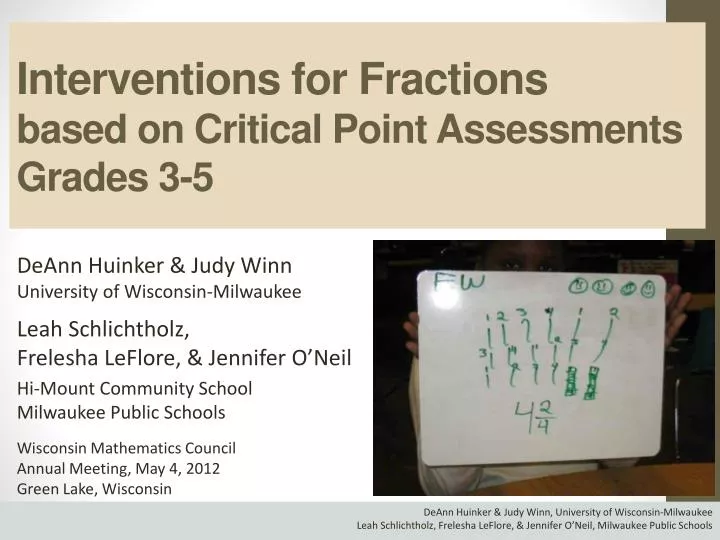 interventions for fractions based on critical point assessments grades 3 5