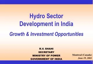 Hydro Sector Development in India Growth &amp; Investment Opportunities