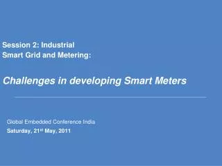 Session 2: Industrial Smart Grid and Metering: Challenges in developing Smart Meters