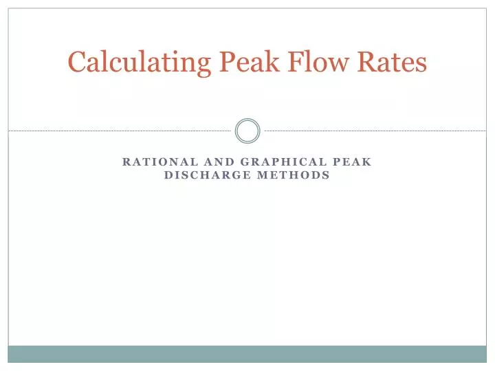 calculating peak flow rates