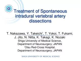 Treatment of Spontaneous intradural vertebral artery dissections