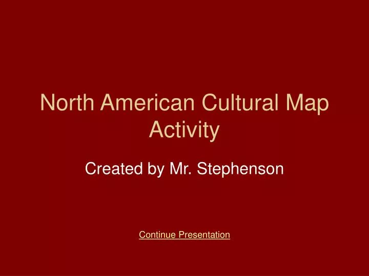 north american cultural map activity