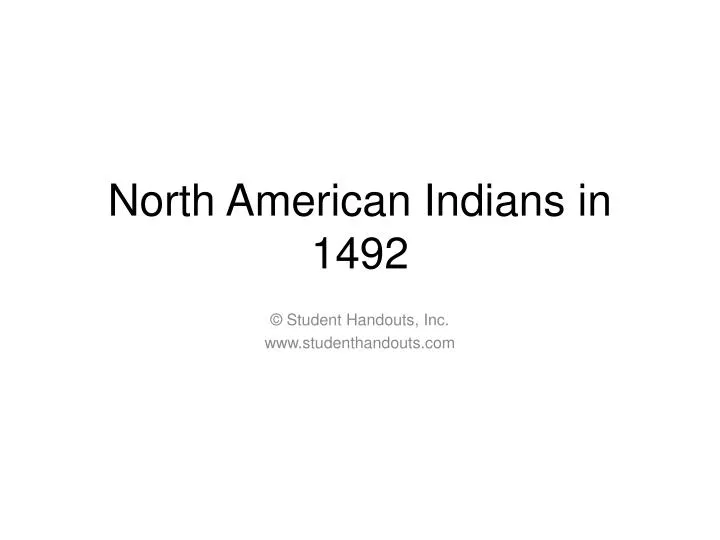 north american indians in 1492