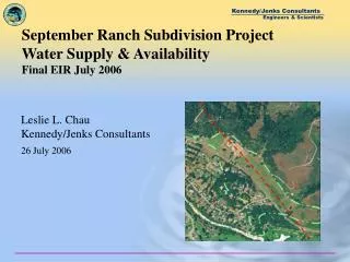 September Ranch Subdivision Project Water Supply &amp; Availability Final EIR July 2006