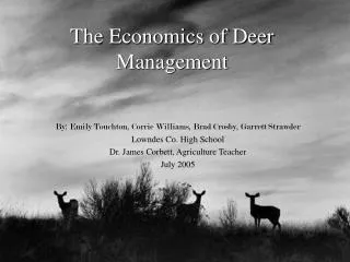 The Economics of Deer Management