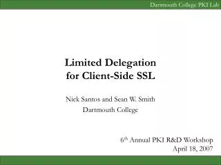 Limited Delegation for Client-Side SSL
