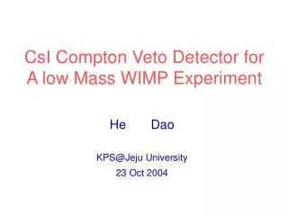 CsI Compton Veto Detector for A low Mass WIMP Experiment