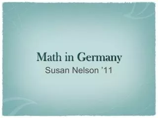 Math in Germany