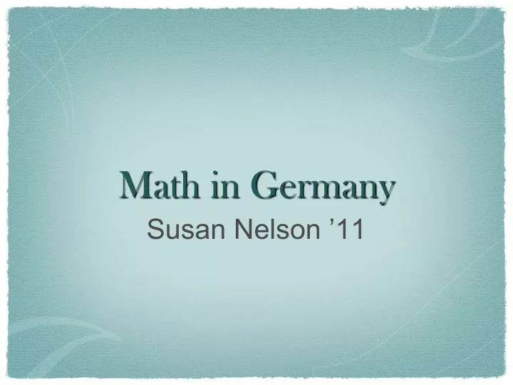math in germany