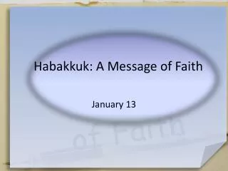 Habakkuk: A Message of Faith