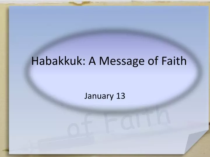 habakkuk a message of faith