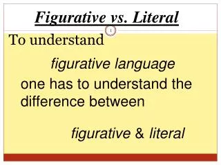 Figurative vs. Literal