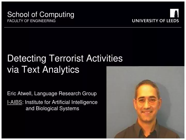 detecting terrorist activities via text analytics