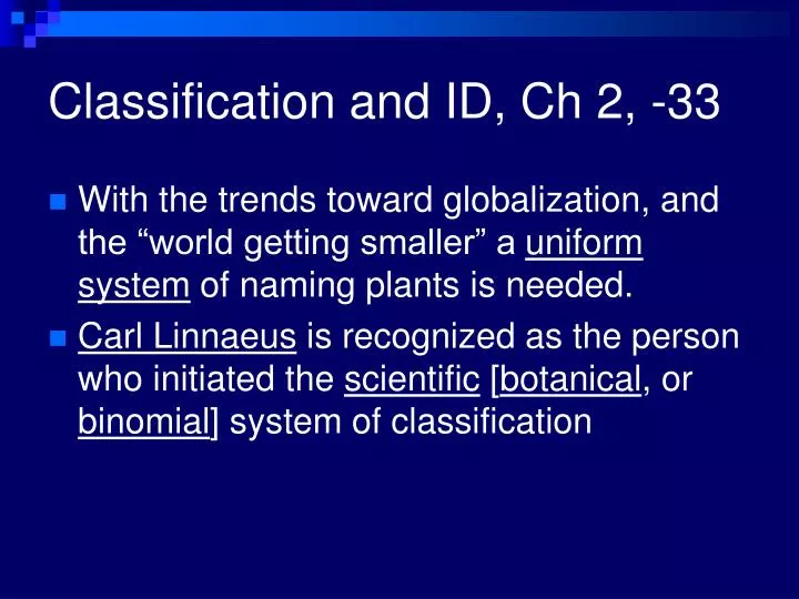 classification and id ch 2 33