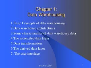 Chapter 1: Data Warehousing