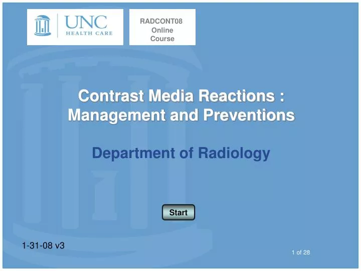contrast media reactions management and preventions department of radiology