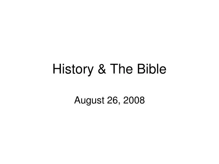 history the bible