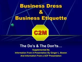 Business Dress &amp; Business Etiquette