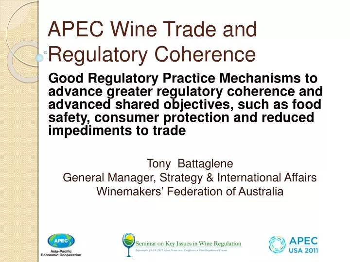 apec wine trade and regulatory coherence