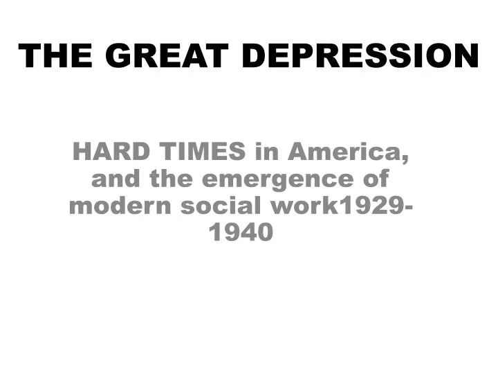 the great depression