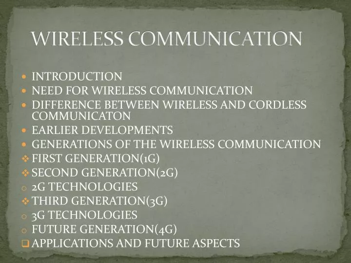 wireless communication