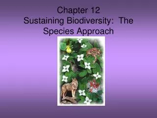 Chapter 12 Sustaining Biodiversity: The Species Approach