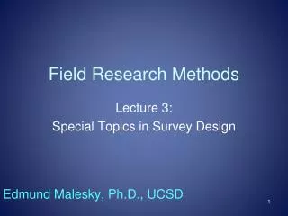 Field Research Methods