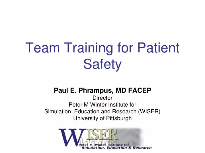 team training for patient safety