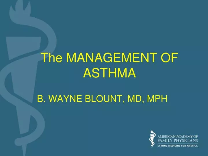 the management of asthma