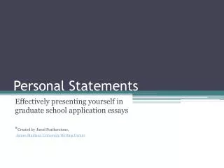 Personal Statements