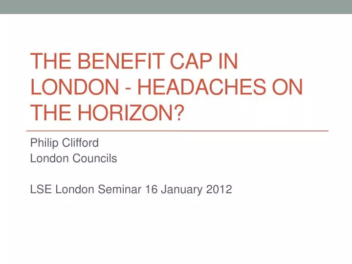 the benefit cap in london headaches on the horizon