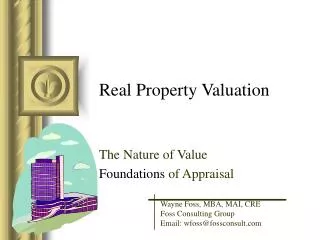 Real Property Valuation