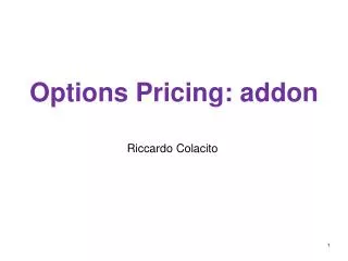 Options Pricing: addon