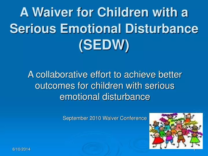 a waiver for children with a serious emotional disturbance sedw
