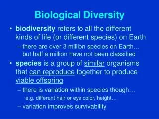 Biological Diversity