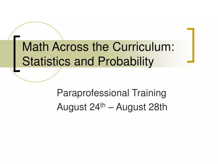 math across the curriculum statistics and probability