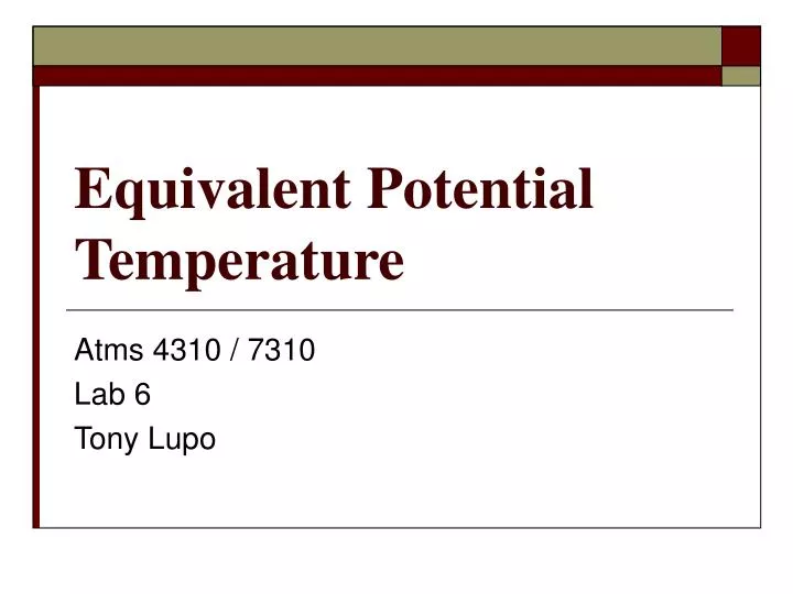 equivalent potential temperature