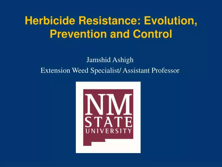 herbicide resistance evolution prevention and control