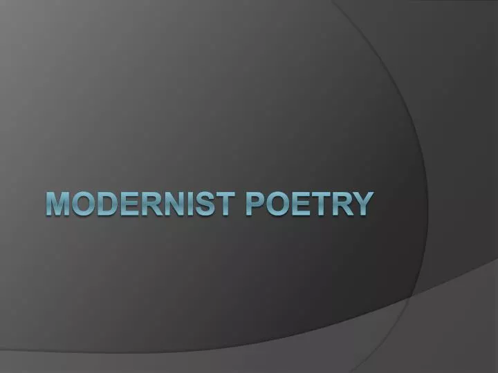 modernist poetry